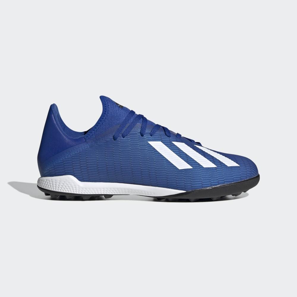 Adidasi Fotbal Adidas X 19.3 Turf Barbati Romania - Albastru Regal/Albi/Negrii EG7155